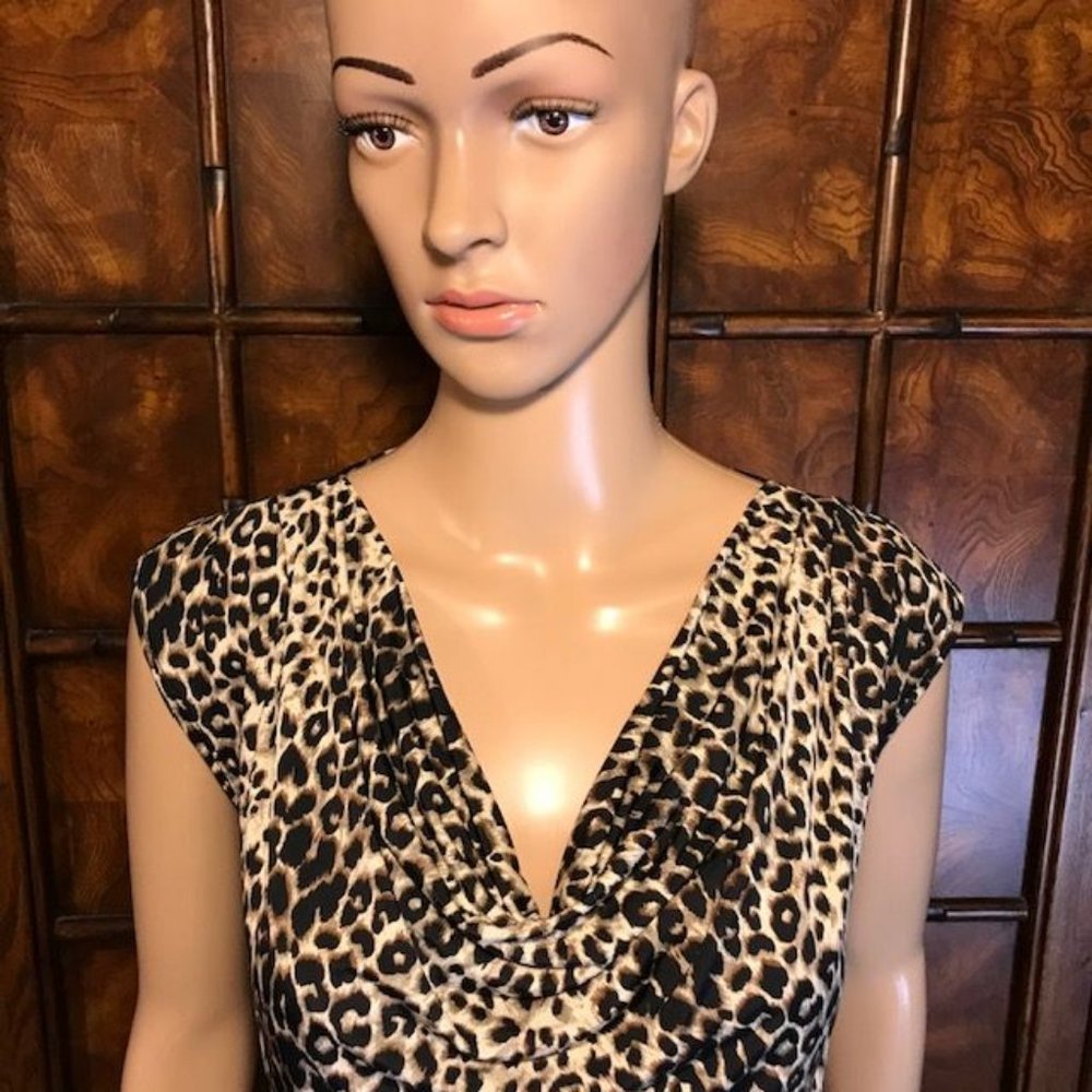 Leopard Print Drape Front Top - image 5